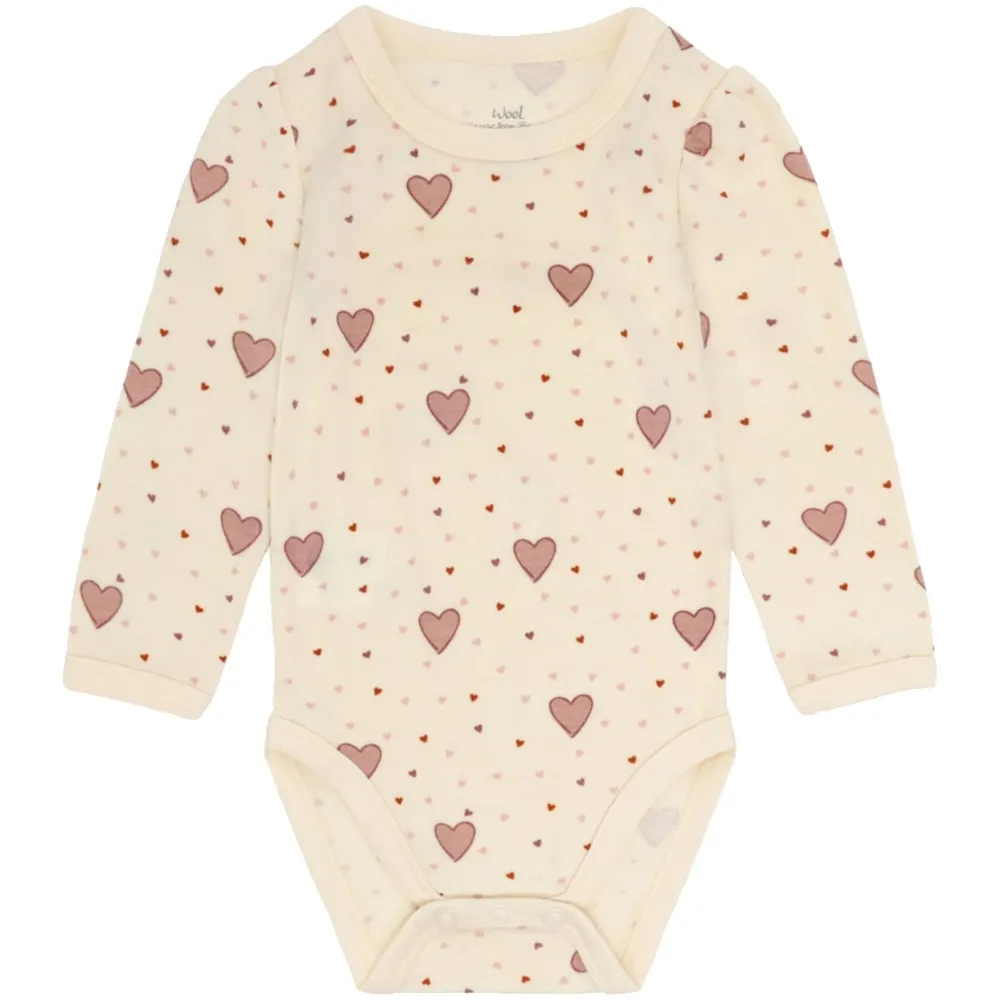 Hust & Claire Baloo Hearts Puff body ull/bambus – Off White