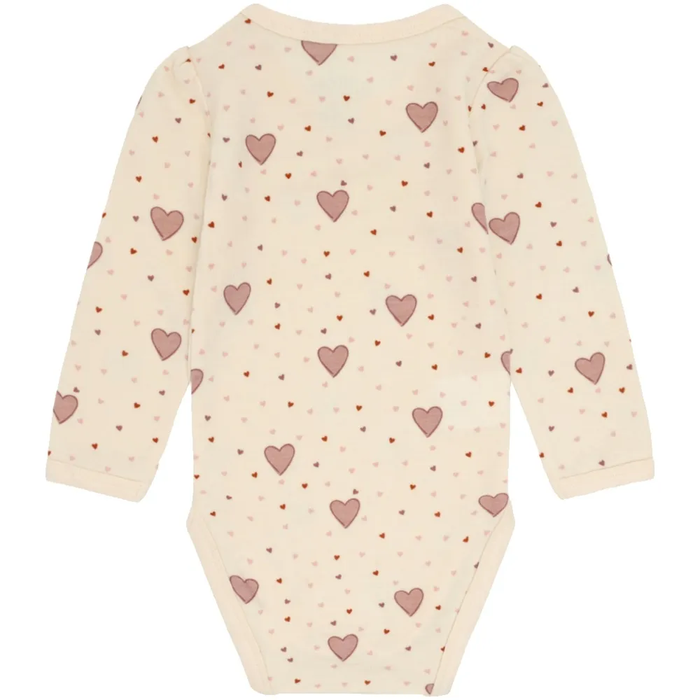 Hust & Claire Baloo Hearts Puff body ull/bambus – Off White