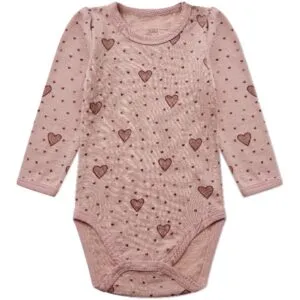 Hust & Claire Baloo Hearts Puff body ull/bambus – Dusty Rose