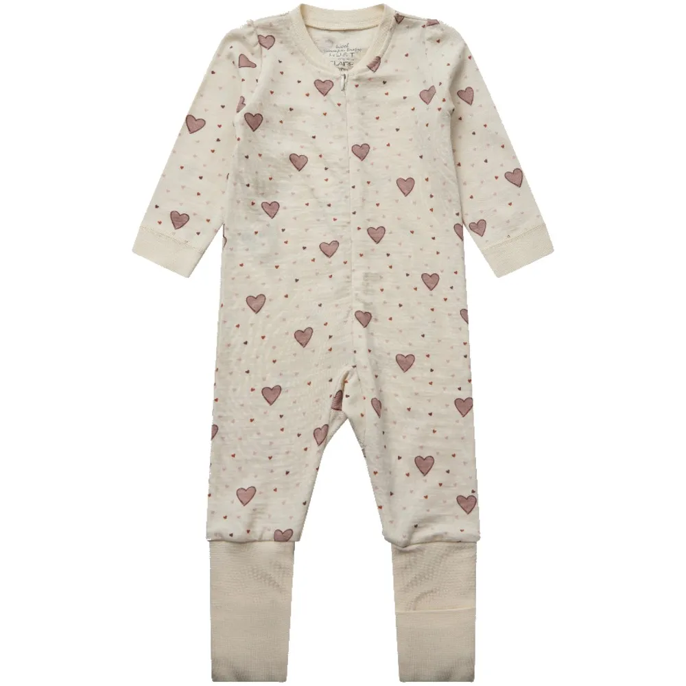 Hust & Claire Manu Hearts Puff heldress ull/bambus – Off White