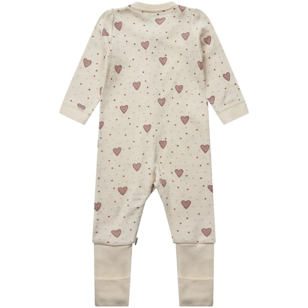 Hust & Claire Manu Hearts Puff heldress ull/bambus – Off White
