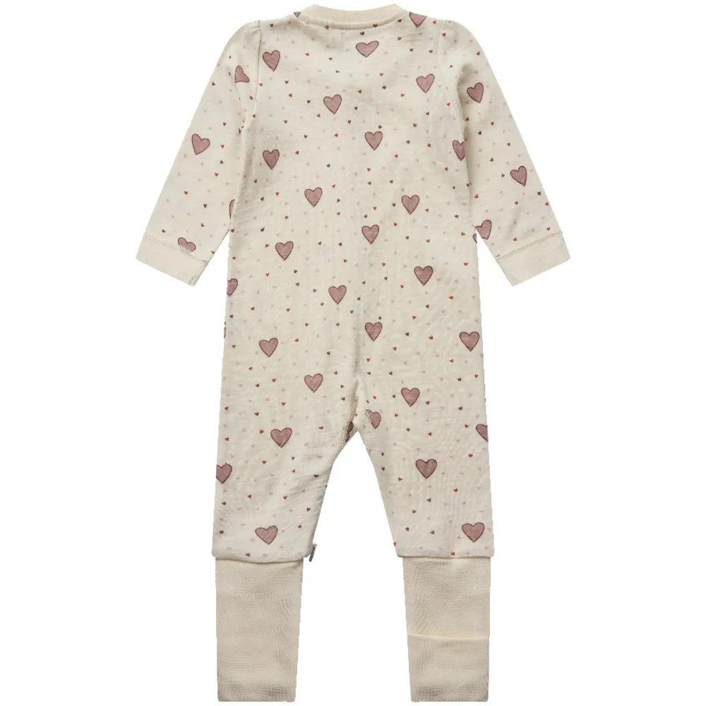 Hust & Claire Manu Hearts Puff heldress ull/bambus – Off White