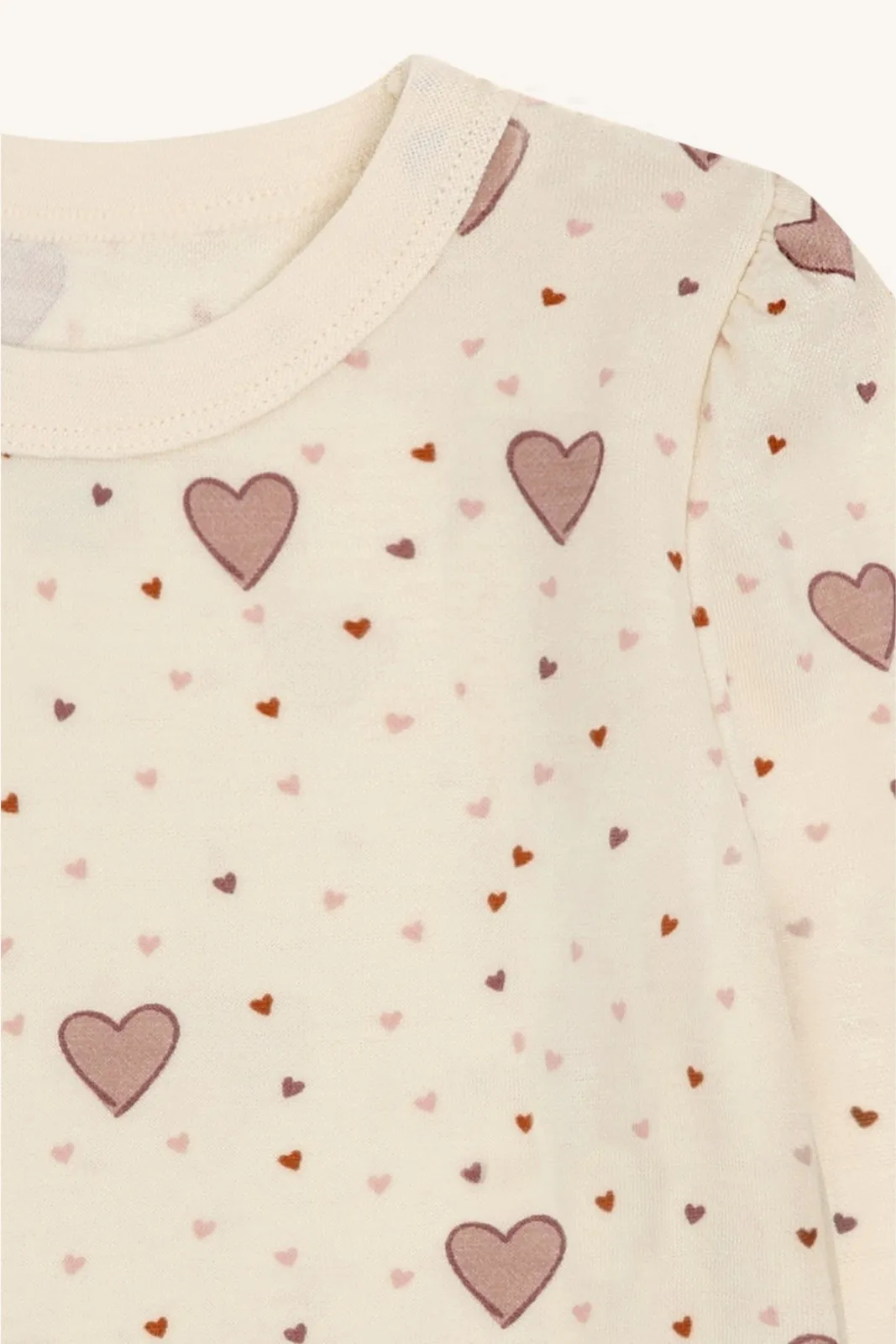 Hust & Claire Abba Hearts Puff genser ull/bambus – Off White