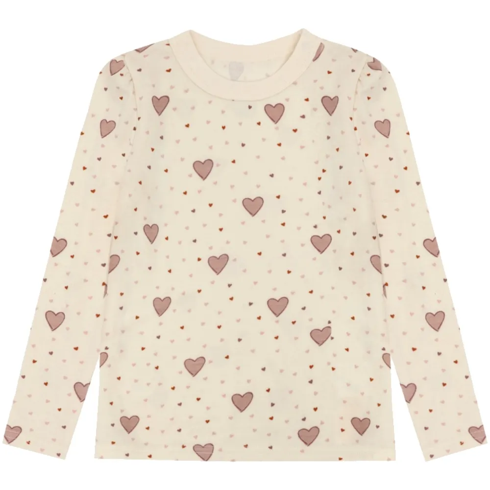 Hust & Claire Abba Hearts Puff genser ull/bambus – Off White