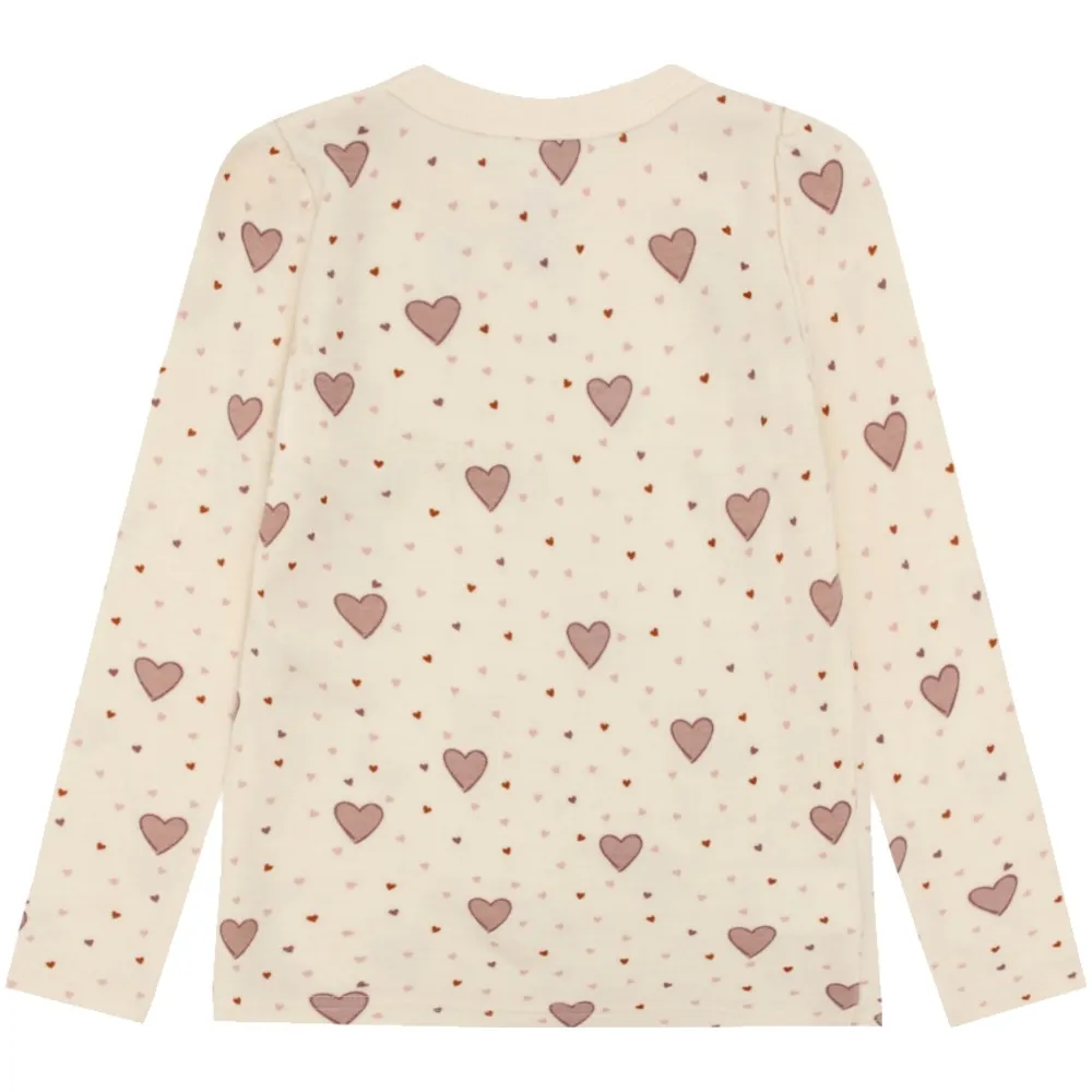 Hust & Claire Abba Hearts Puff genser ull/bambus – Off White