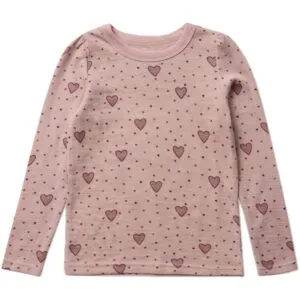 Hust & Claire Abba Hearts Puff genser ull/bambus – Dusty Rose