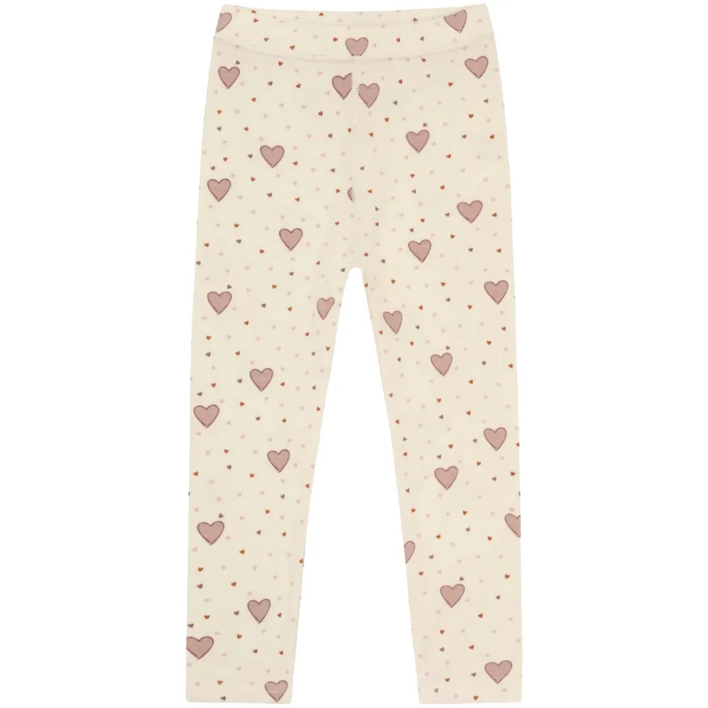 Hust & Claire Laki Hearts leggings ull/bambus – Off White