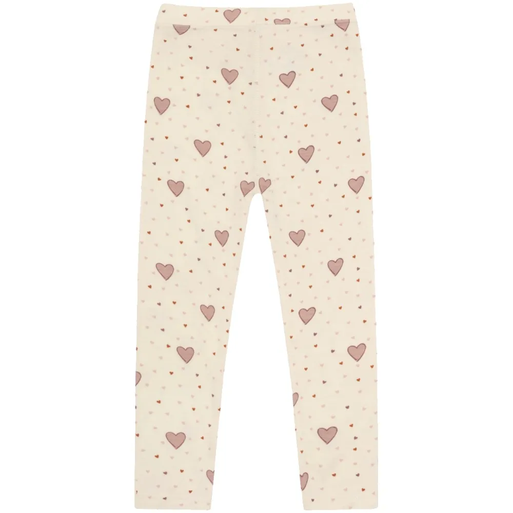 Hust & Claire Laki Hearts leggings ull/bambus – Off White