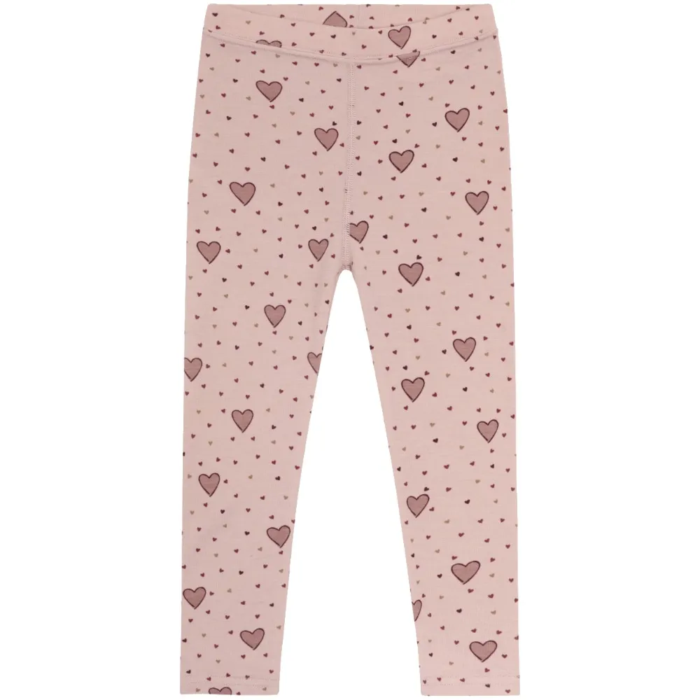 Hust & Claire Laki Hearts leggings ull/bambus – Dusty Rose
