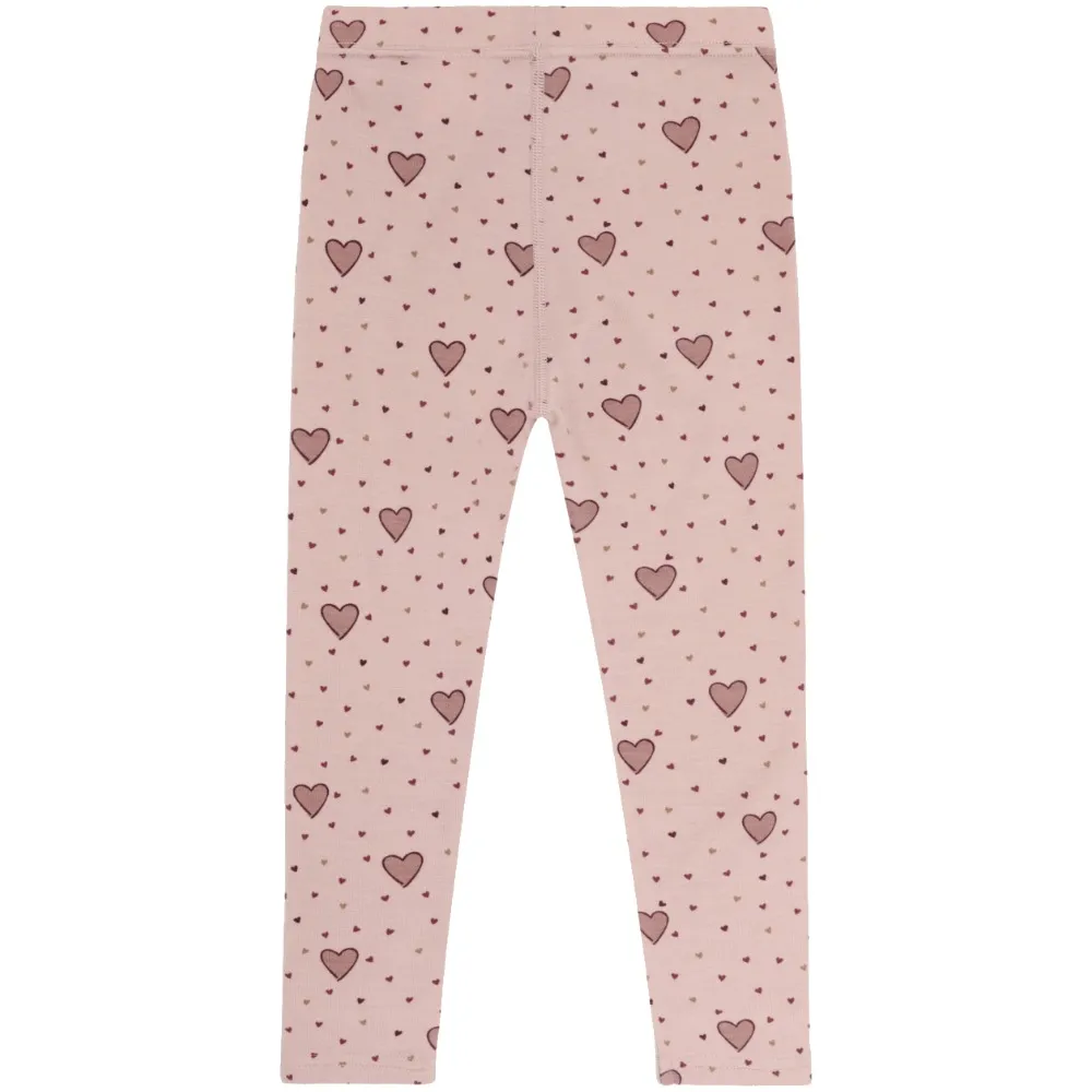 Hust & Claire Laki Hearts leggings ull/bambus – Dusty Rose