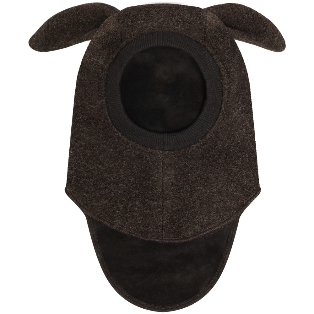 HUTTEliHUT Balaclava Ears Wool Rabbit - Dark Brown Melange