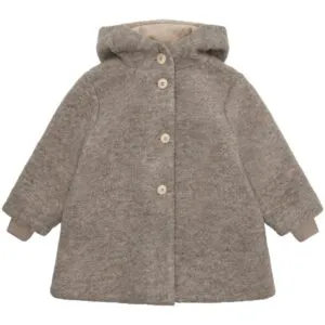 HUTTEliHUT Coat Hood Wool w. Lining - Camel Melange