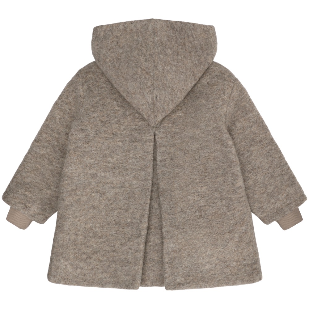 HUTTEliHUT Coat Hood Wool w. Lining - Camel Melange