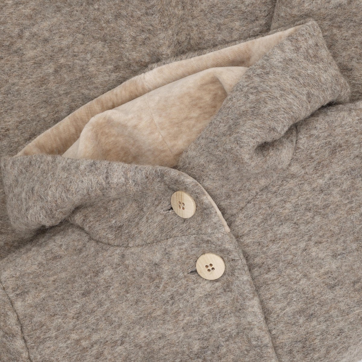 HUTTEliHUT Coat Hood Wool w. Lining - Camel Melange