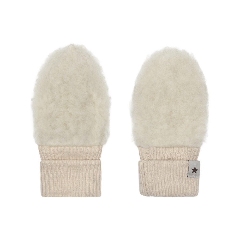 HUTTEliHUT Mittens Wool Teddy - Cement