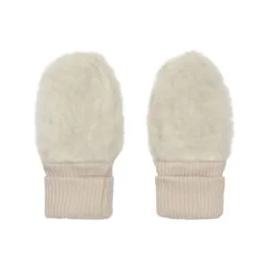 Alternative view of HUTTEliHUT Mittens Wool Teddy - Cement