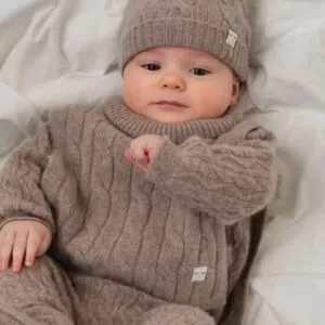Livly Cable Knit Cashmere Hat - oat