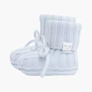 Livly Cable Knit Cashmere Footies - blue