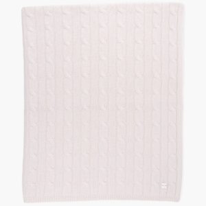 Livly Cable Knit Cashmere Blanket - light mauve