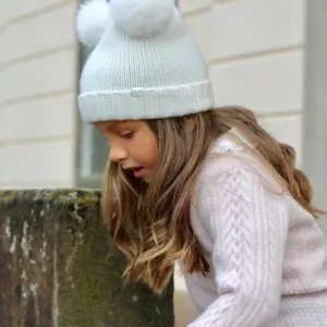 Livly Cashmere Pom Pom Beanie - white