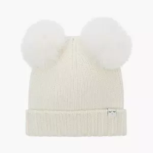 Livly Cashmere Pom Pom Beanie - white