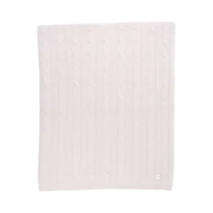 Livly Cable Knit Cashmere Blanket - light mauve