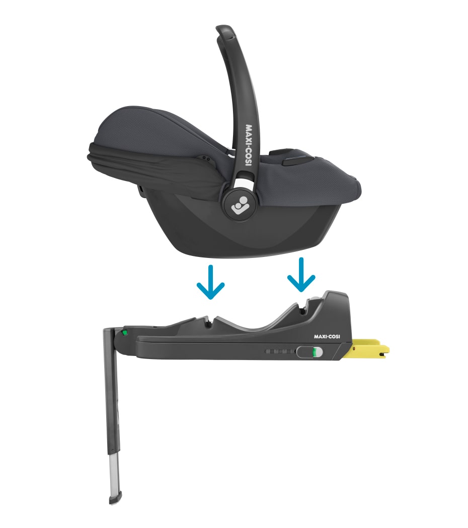 Maxi-Cosi CabrioFix i-Size i Essential Graphite, klikkes på plass