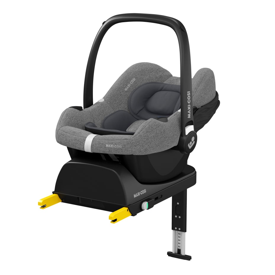 Maxi-Cosi CabrioFix i-Size i Select Grey, på CabrioFix i-Size-basen, sett bakfra