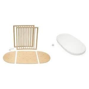 Stokke Sleepi V3 Utvidelsessett Natural + madrass – pakke