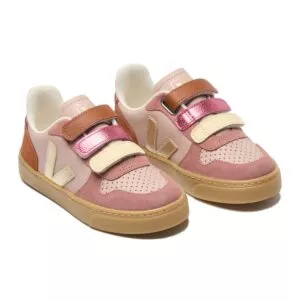 VEJA velcro sneakers V-10 leather - babe platine