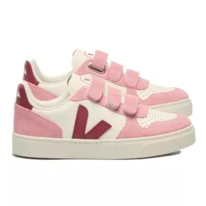 VEJA velcro sneakers V-10 leather - pure marsala mary