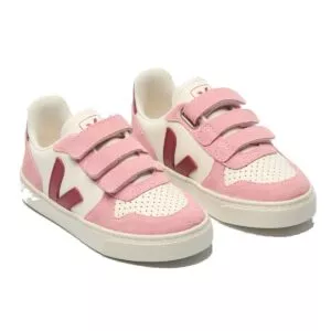 VEJA velcro sneakers V-10 leather - pure marsala mary